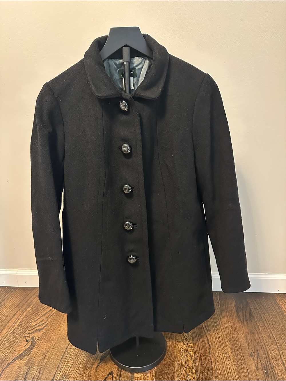 J. Crew Black Single-Breasted Wool Peacoat